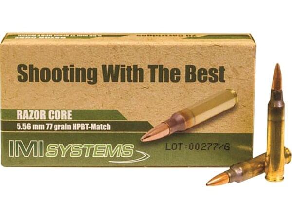 IMI Razor Core 5.56x45mm NATO 77 Grain Sierra MatchKing HP