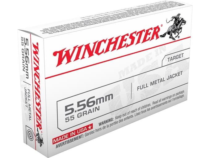 Winchester White Box USA 5.56x45mm NATO 55 Grain FMJ Ammo